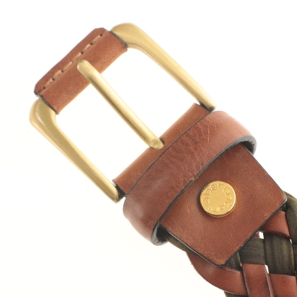 ■ barantani Mesh Belt Braided Lattice Leather Casual Made in Italy Total Length 115cm Men's Mixed Brown