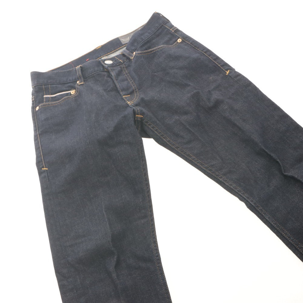 ■ Care label Denim pants, jeans, bottoms, tight 202, slim fit, made in Italy, GLAM 248, men's 29 (S equivalent), dark navy
