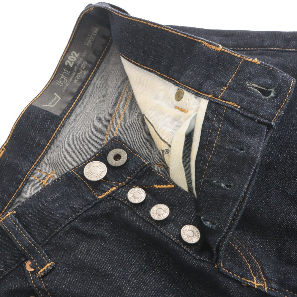 ■ Care label Denim pants, jeans, bottoms, tight 202, slim fit, made in Italy, GLAM 248, men's 29 (S equivalent), dark navy