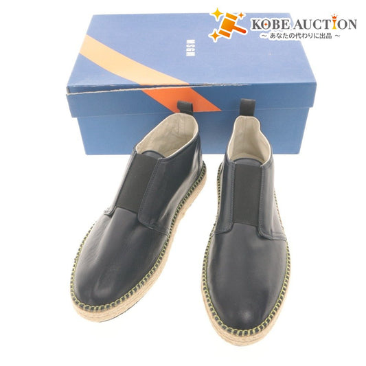 ■ MSGM Slip-on Men's Shoes, Espadrilles, Gore, Made in Italy, Size 42 (equivalent to 27.0-27.5cm), Dark Navy, etc., with original box, unused (with stains)