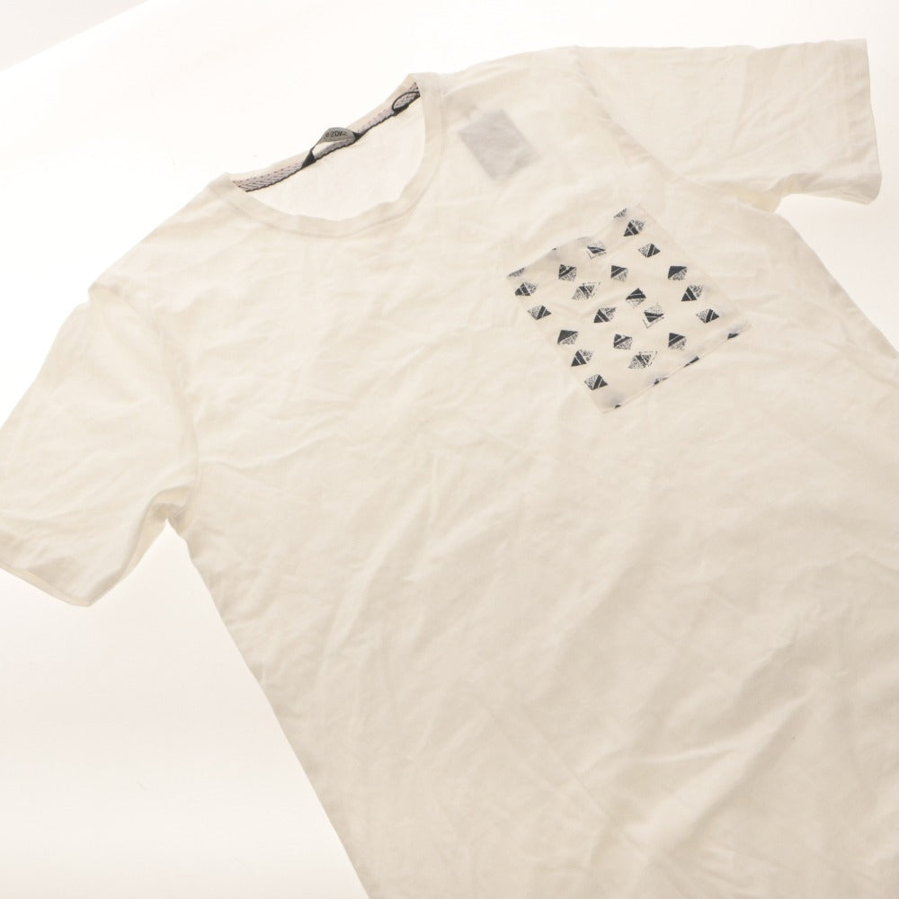 ■ ONLY & SONS Short-Sleeve T-Shirt Cut and Sew Top with Chest Pocket/All-Over Print for Men S White Bright White With tags, unused (stained)