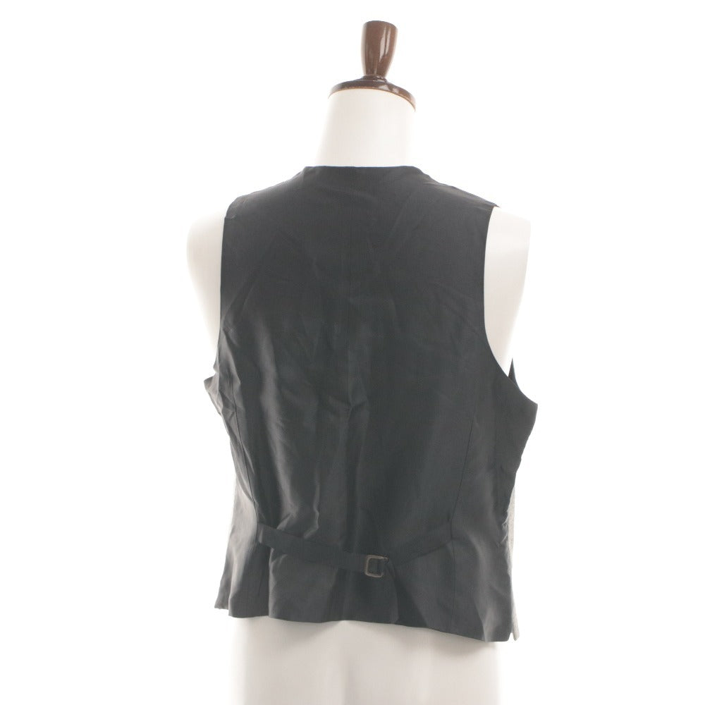 ■ Bevilacqua Gilet Vest Sleeveless Mid-layer Single-breasted 5-button Made in Italy Men's M Light Gray Black