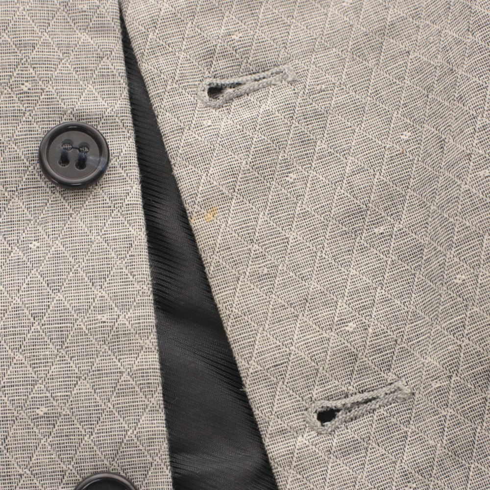 ■ Bevilacqua Gilet Vest Sleeveless Mid-layer Single-breasted 5-button Made in Italy Men's M Light Gray Black