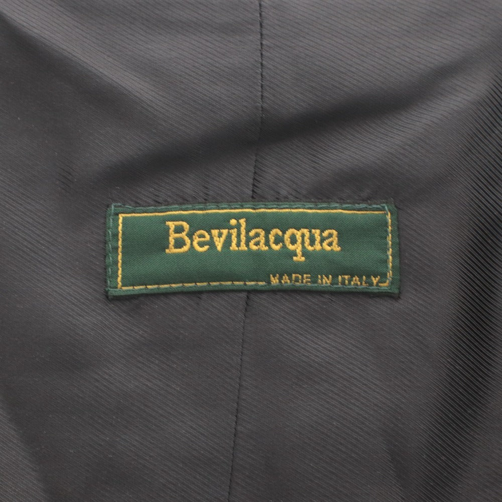 ■ Bevilacqua Gilet Vest Sleeveless Mid-layer Single-breasted 5-button Made in Italy Men's M Light Gray Black