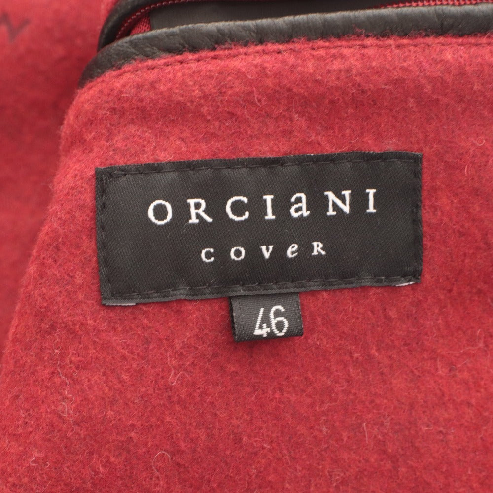 ■ ORCIANI -COVER- オルチアーニ レザージャケット ボンバー ライダース風 長袖 アウター ジップアップ メンズ 46(M～L相当) 黒 グレー系