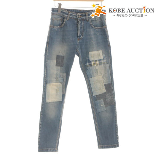 ■ Entre Amis GAGA Patchwork Denim Pants Jeans Bottoms Distressed Made in Italy Men's 29 (S equivalent) Navy