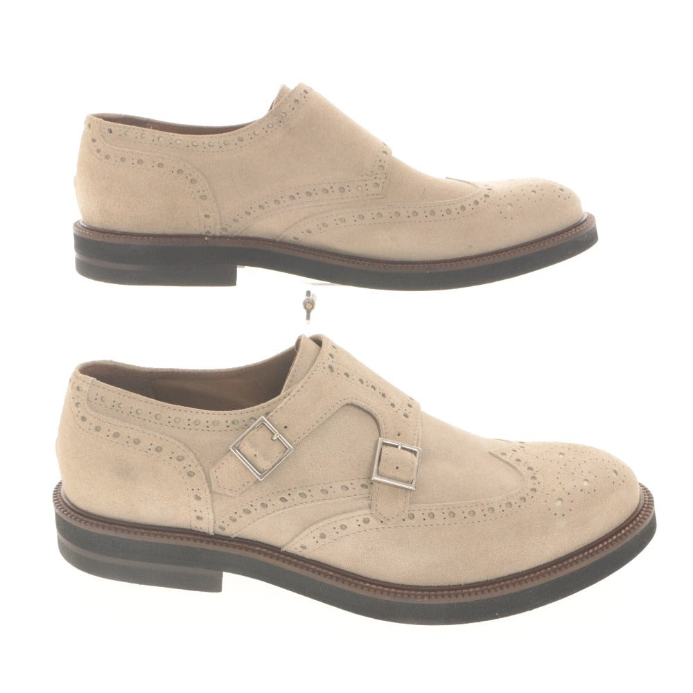 ■ eleventy Leather Shoes Suede Double Monk Strap Wingtip Dress Men's 42 (equivalent to 26.5-27 cm) With dustbag and box, Unused (with defects)