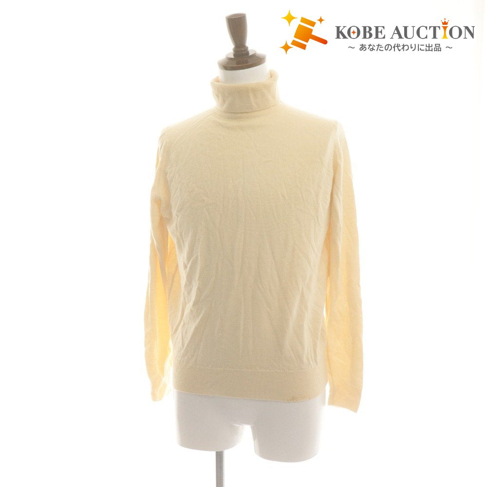 ■ JOHN SMEDLEY Sweater Long Sleeve Top Knit Turtleneck Men's M Ivory