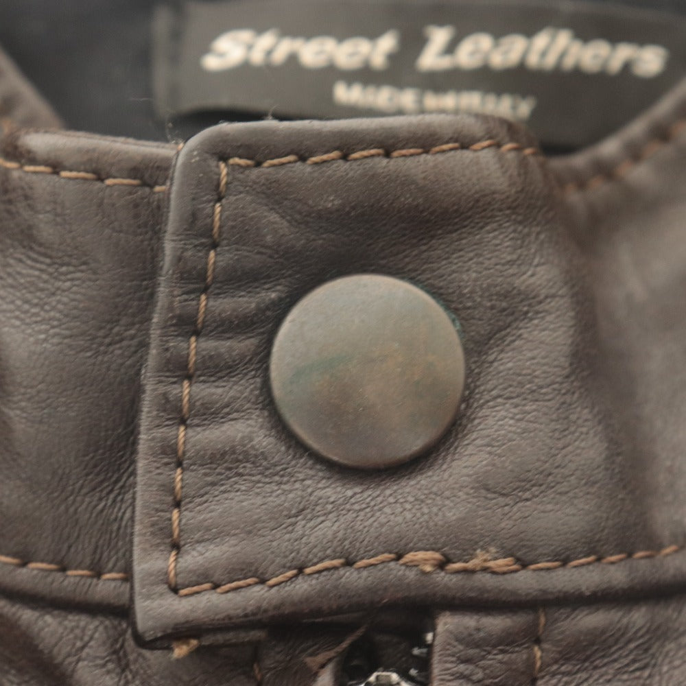 ■ Street Leathers ストリート レザーズ ライダースジャケット 長袖 アウター レザー メンズ S ブラウン