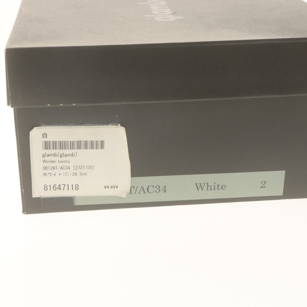 ■ Glamb Walder Boots Shoes GB12WT AC34 Men's Shoes 26.5 White, Unused with Box