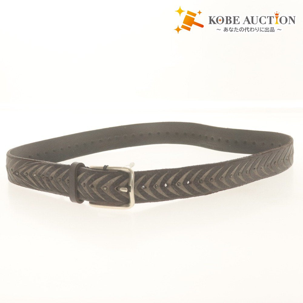 ■ SERGIO GAVAZZENI Belt Leather Men's 90 Dark Brown New with Tags