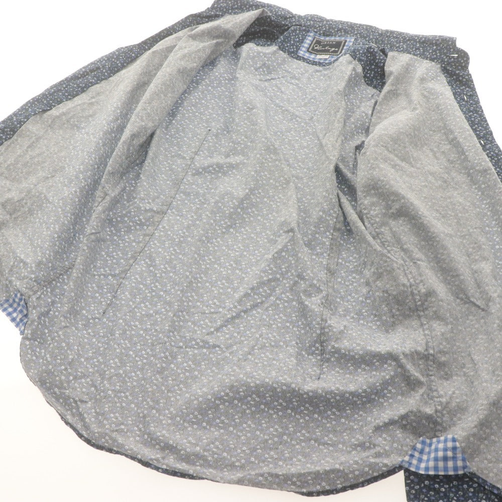 ■ ORIAN Vintage オリアン シャツ 長袖 トップス 花柄 総柄 スリムフィット コットン イタリア製 メンズ S ネイビー系
