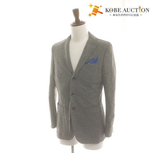 ■ PAOLONI Tailored Jacket Long Sleeve Outer Wool Blend Men's 46 Gray With Accessories Unused
