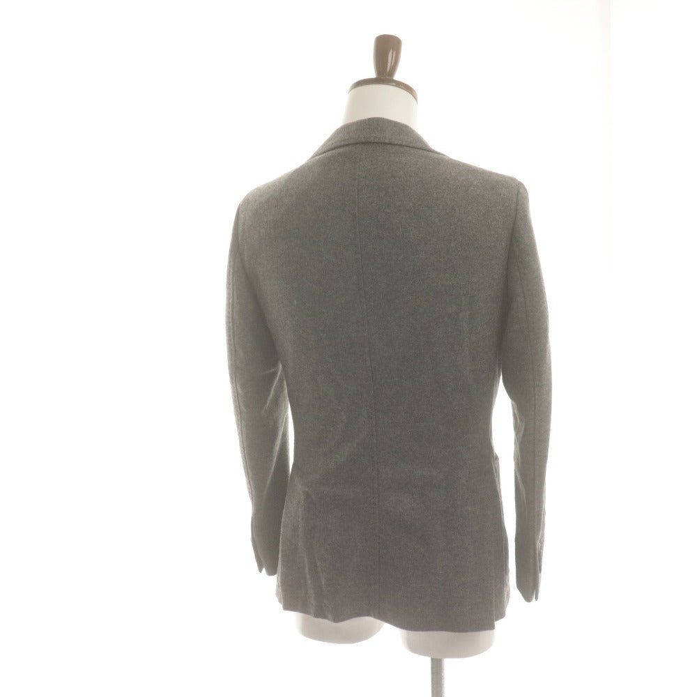 ■ PAOLONI Tailored Jacket Long Sleeve Outer Wool Blend Men's 46 Gray With Accessories Unused