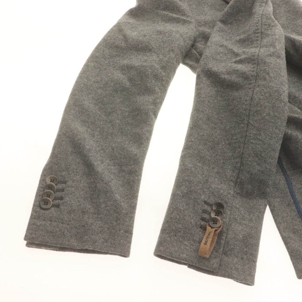 ■ PAOLONI Tailored Jacket Long Sleeve Outer Wool Blend Men's 46 Gray With Accessories Unused