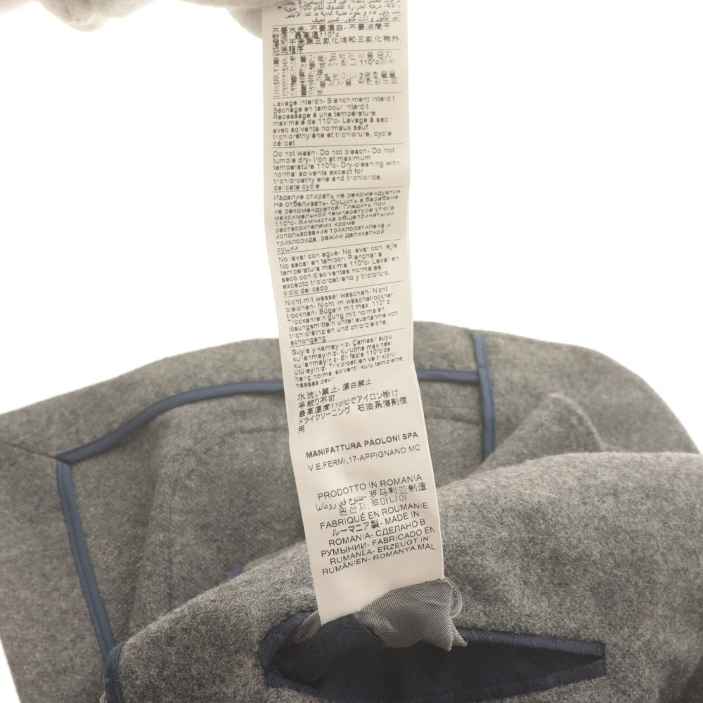 ■ PAOLONI Tailored Jacket Long Sleeve Outer Wool Blend Men's 46 Gray With Accessories Unused