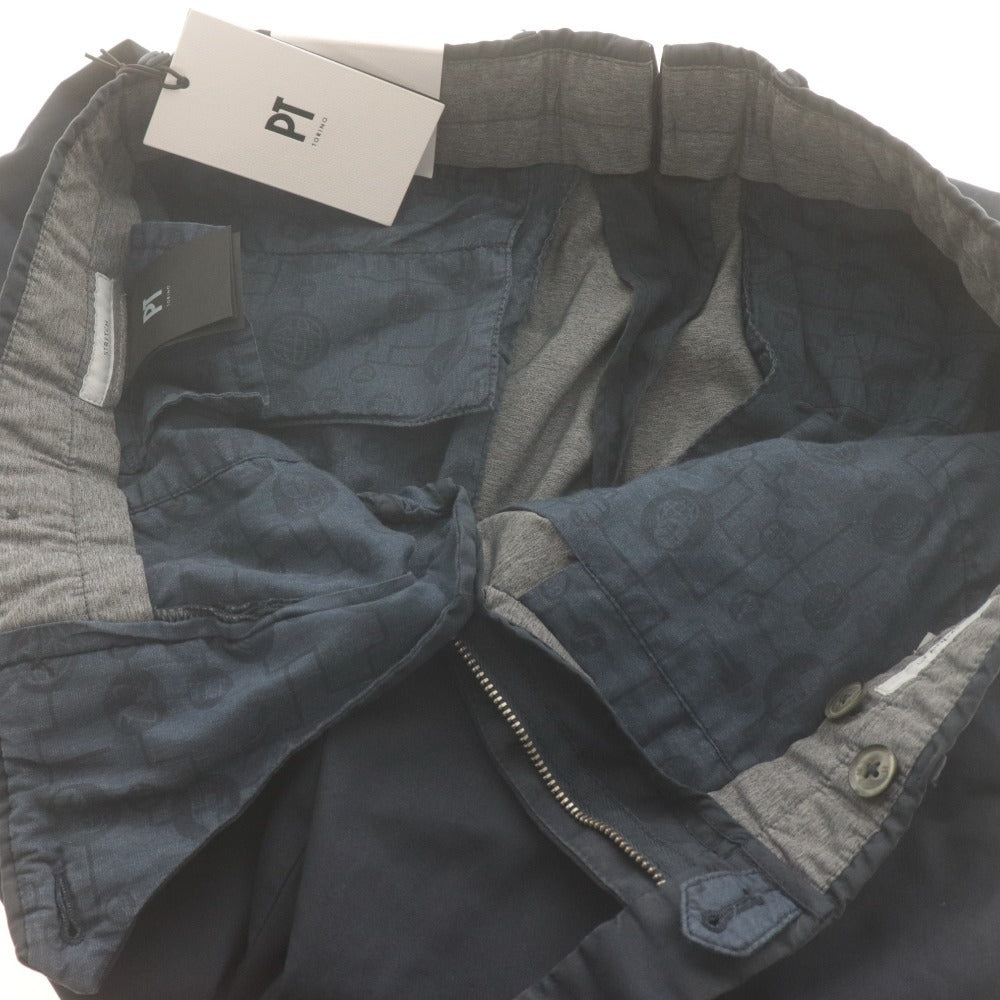 ■ PT TORINO Slacks Trousers Bottoms Travel SKINNY FIT Stretch Men's 46 Navy With Tag, Unused