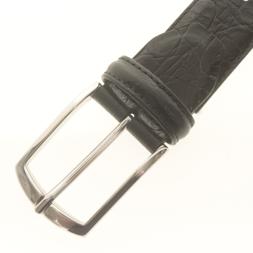 ■ MACKINTOSH LONDON マッキントッシュ ロンドン ベルト カーフレザー 柄 メンズ 100 ブラック
