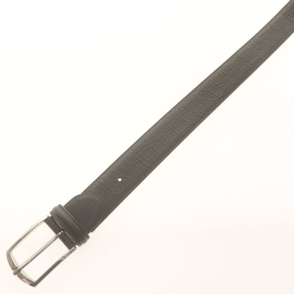 ■ MACKINTOSH LONDON マッキントッシュ ロンドン ベルト カーフレザー 柄 メンズ 100 ブラック