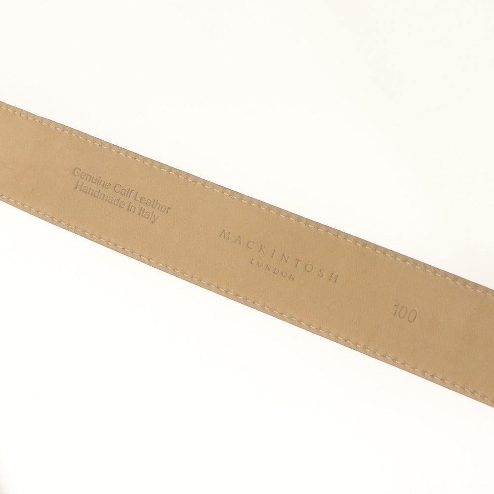 ■ MACKINTOSH LONDON マッキントッシュ ロンドン ベルト カーフレザー 柄 メンズ 100 ブラック