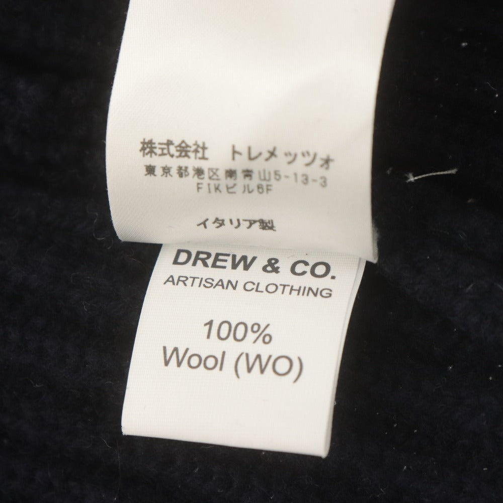 ■ DREW＆CO ドリューアンドコー カーディガン 長袖 アウター ダブルボタン ウール メンズ S ネイビー タグ付き 未使用