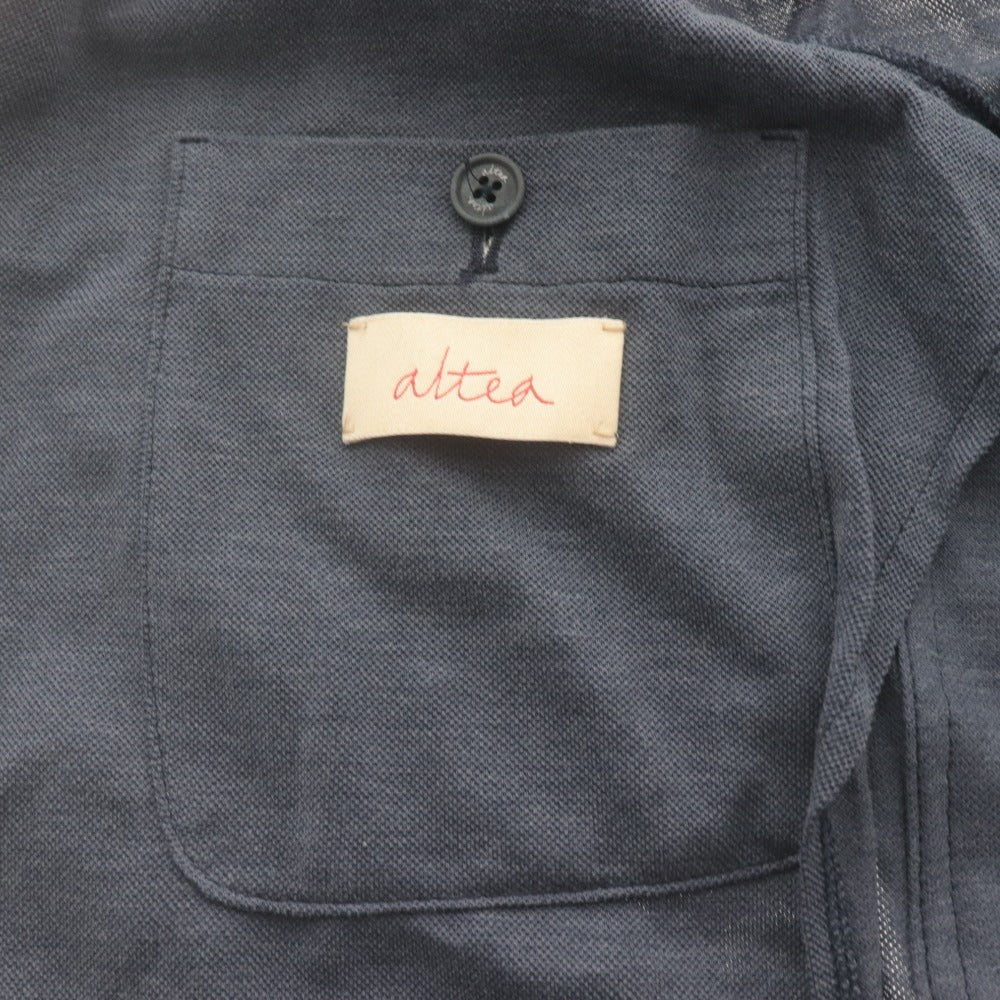 ■ Altea アルテア テーラードジャケット 長袖 アウター 薄手 シルク混 イタリア製 メンズ XS ブルーグレー系 ネイビー系
