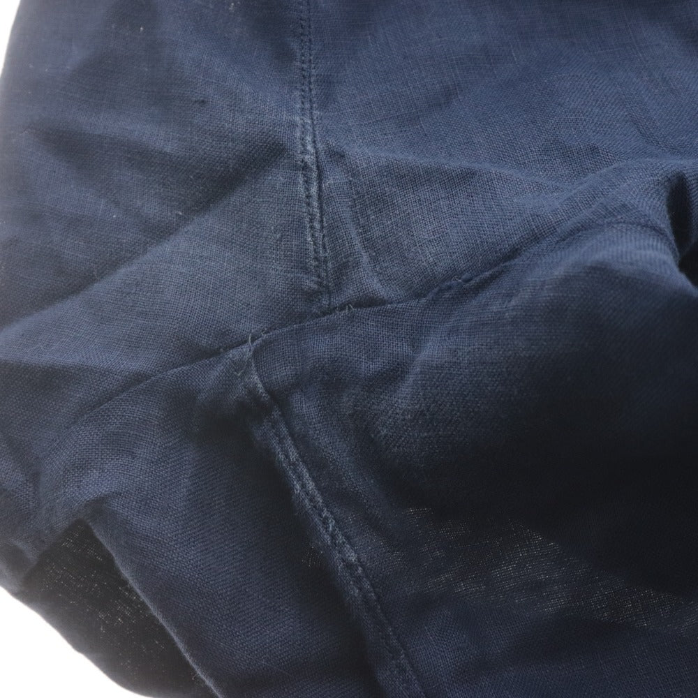 ■ Mario Muscariello Shirt, Bosom Shirt, Long-Sleeved Top, Patterned, Linen, Men's, 38 15, Navy