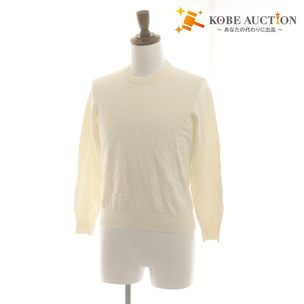 ■ drumohr Drumohr Sweater Long Sleeve Top Knit Lightweight Linen Blend Made in Italy Men's 46 White