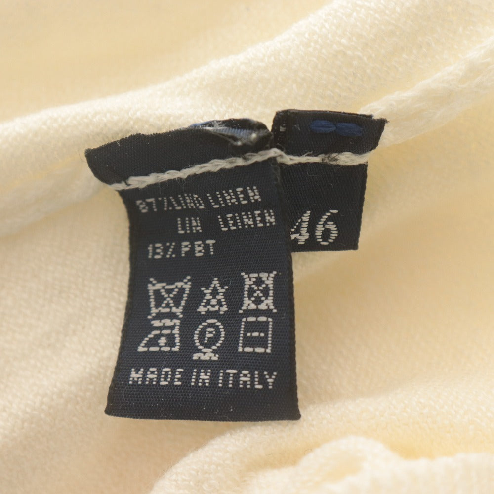 ■ drumohr Drumohr Sweater Long Sleeve Top Knit Lightweight Linen Blend Made in Italy Men's 46 White