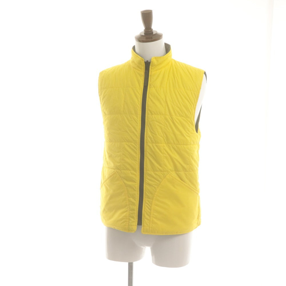 ■ PALTO Down Vest Outer Vannino Nylon Reversible Men's 48 Khaki Yellow