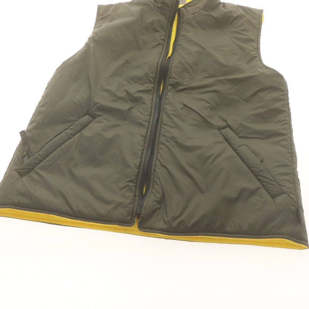 ■ PALTO Down Vest Outer Vannino Nylon Reversible Men's 48 Khaki Yellow
