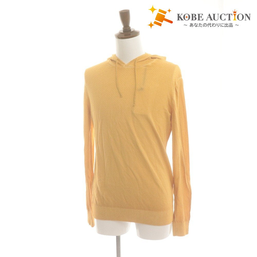 ■ Daniele Alessandrini Pullover Knit Hoodie Long Sleeve Top Thin Men's 48 Orange Tagged Unused