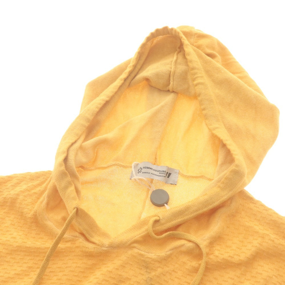 ■ Daniele Alessandrini Pullover Knit Hoodie Long Sleeve Top Thin Men's 48 Orange Tagged Unused