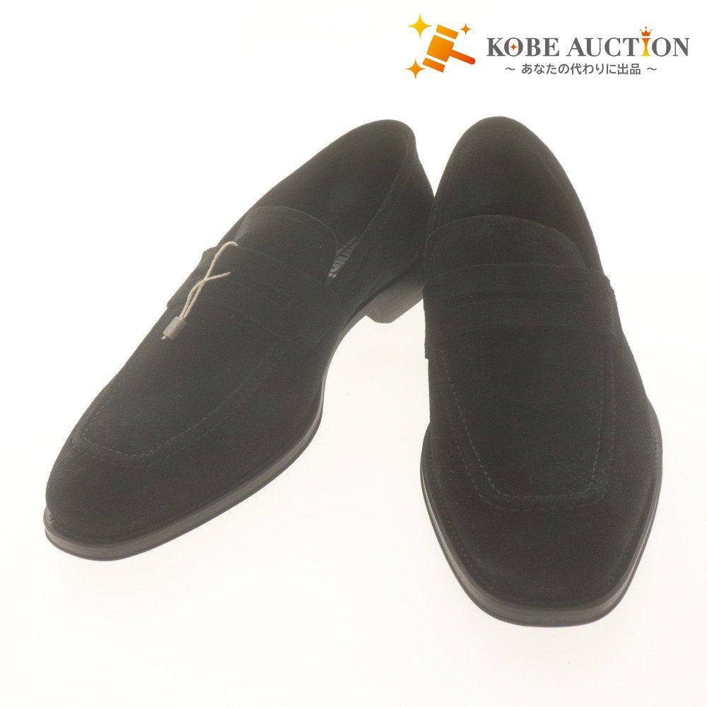 ■ Baldinini Loafers Slip-ons Shoes Suede Leather Men's 42 (approx. 26.5-27.0cm) Black With Accessories Unused