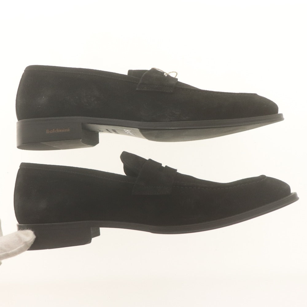 ■ Baldinini Loafers Slip-ons Shoes Suede Leather Men's 42 (approx. 26.5-27.0cm) Black With Accessories Unused
