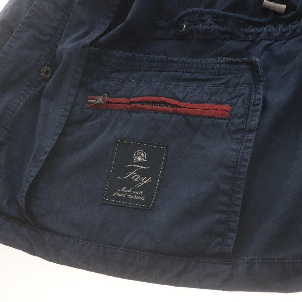 ■ Fay Jacket Long Sleeve Outer Cotton Hood Men's S Navy Buttoned