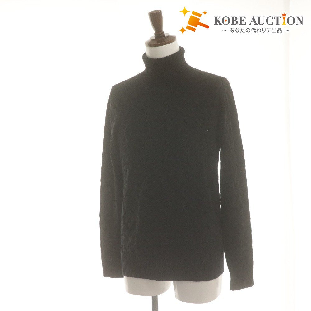 ■ DIKTAT Sweater Long Sleeve Knit Top Turtleneck Wool Made in Italy Men's M Black