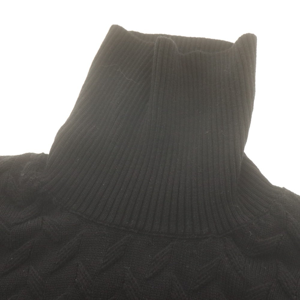 ■ DIKTAT Sweater Long Sleeve Knit Top Turtleneck Wool Made in Italy Men's M Black