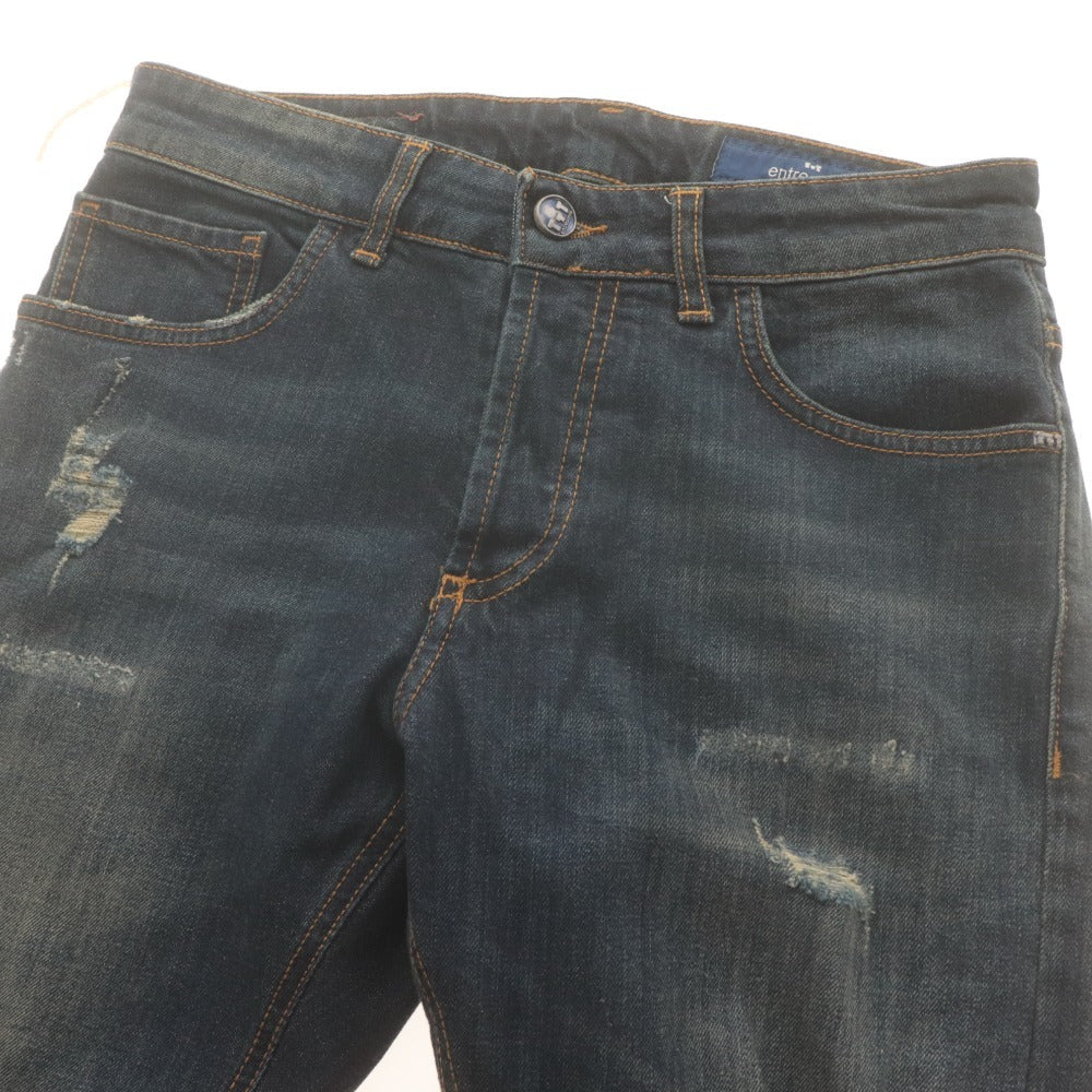 ■ entre amis Jeans Pants Bottoms Button Fly Distressed Men's 29 Indigo Blue