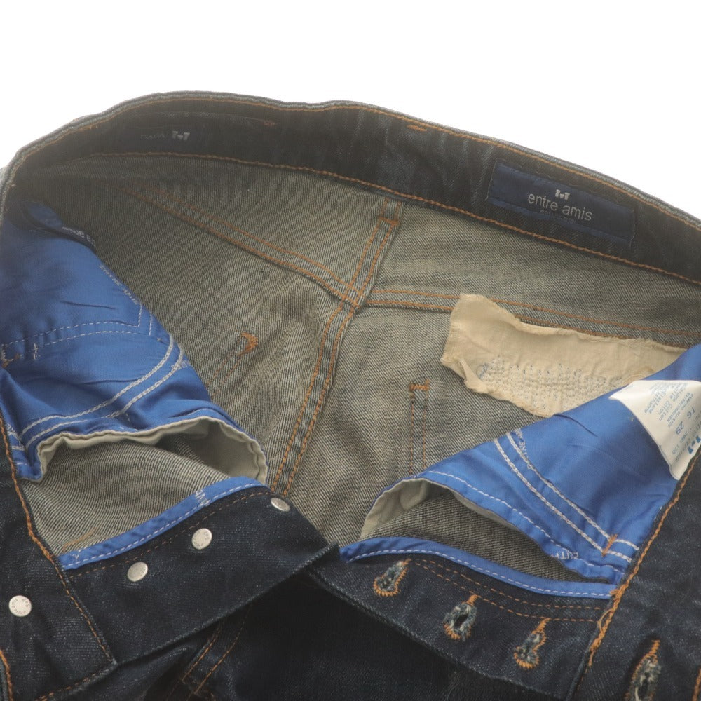 ■ entre amis Jeans Pants Bottoms Button Fly Distressed Men's 29 Indigo Blue