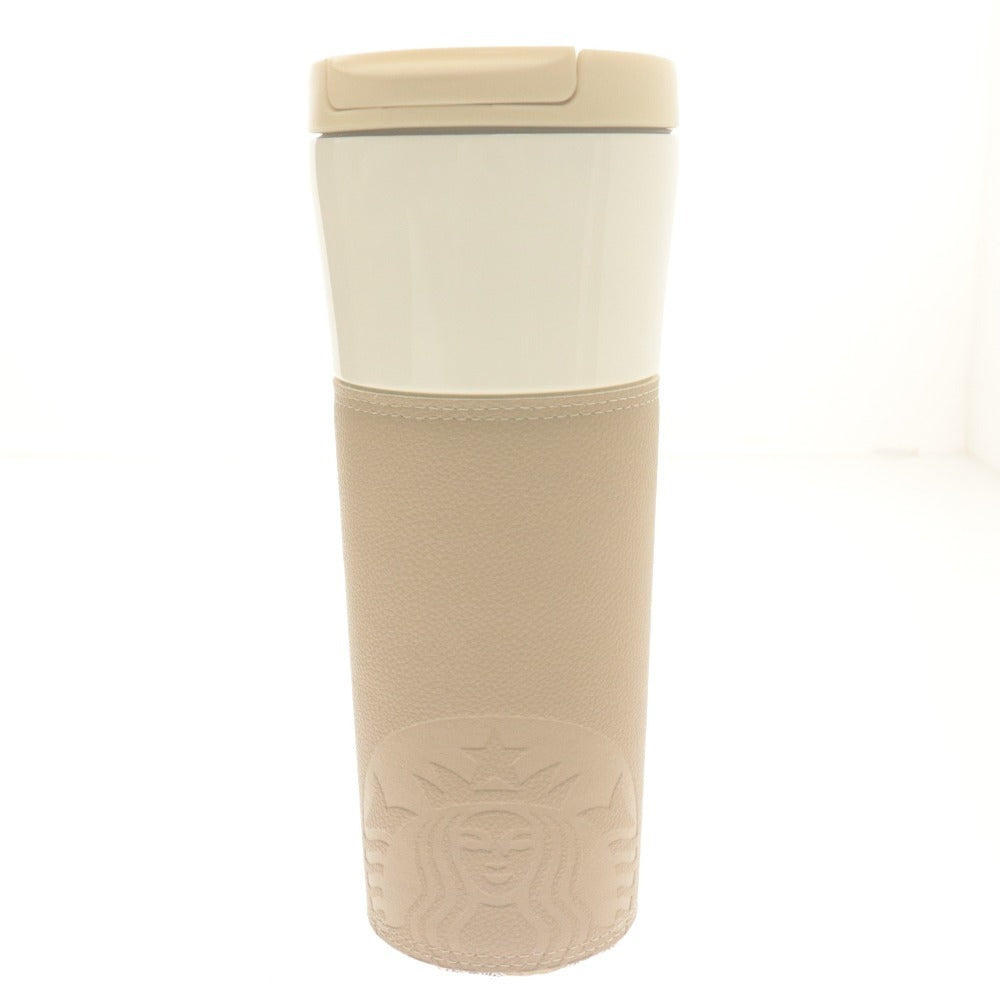 ■ STARBUCKS スターバックス ステンレス タンブラー レザースリーブ ドライブスルー 韓国スタバ 473ml 付属品付き 未使用