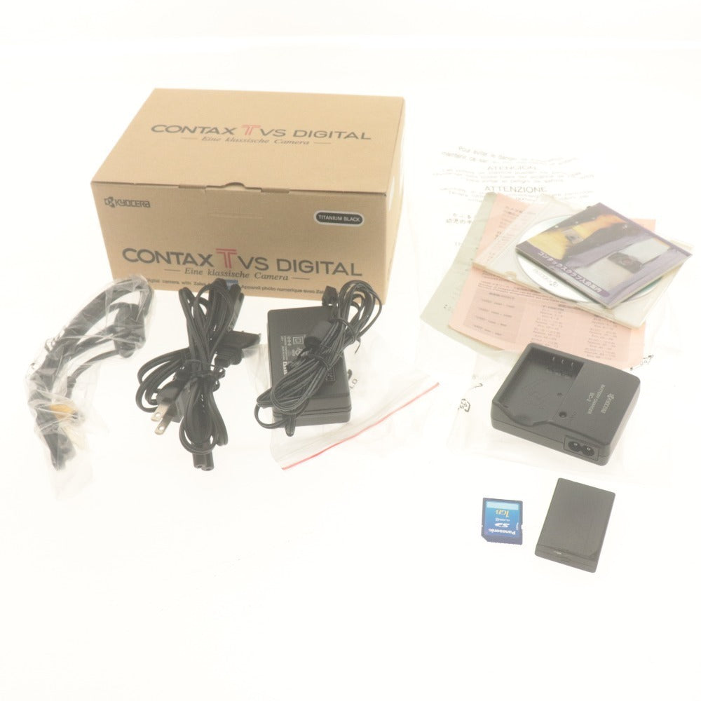 ■ Contax Compact Digital Camera CONTAX T VS DIGITAL Carl Zeiss Vario Sonnar 2.8-4.8/7.3-21.9 T* Power On Confirmed, Accessories Included