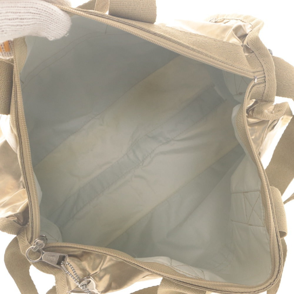 ■ LeSportsac レスポート ボストンバッグ ショルダー トート 2way 鞄 大容量 メタリックゴールド レディース ポーチ付き 未使用(汚有)