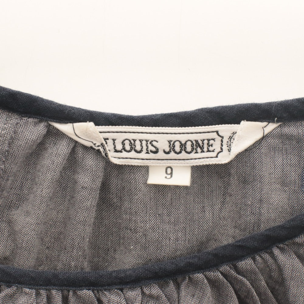 ■ LOUIS JOONE ルイジョーネ フリルブラウス 半袖 トップス ドット柄 レディース 9 (M相当) グレー ネイビー