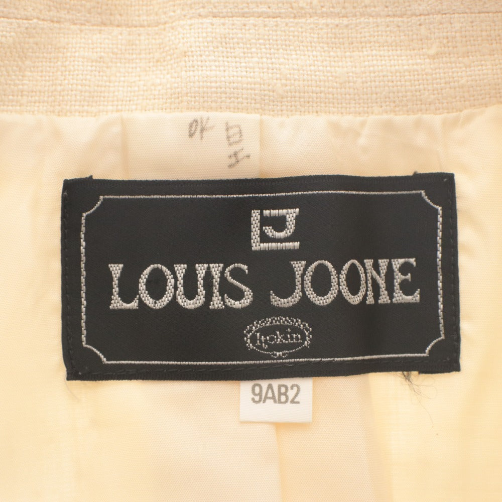 ■ LOUIS JOONE ルイ ジョーネ テーラードジャケット 長袖 アウター 波型襟 ワンボタン 花柄 イトキン レディース 9AB2(M相当) アイボリー