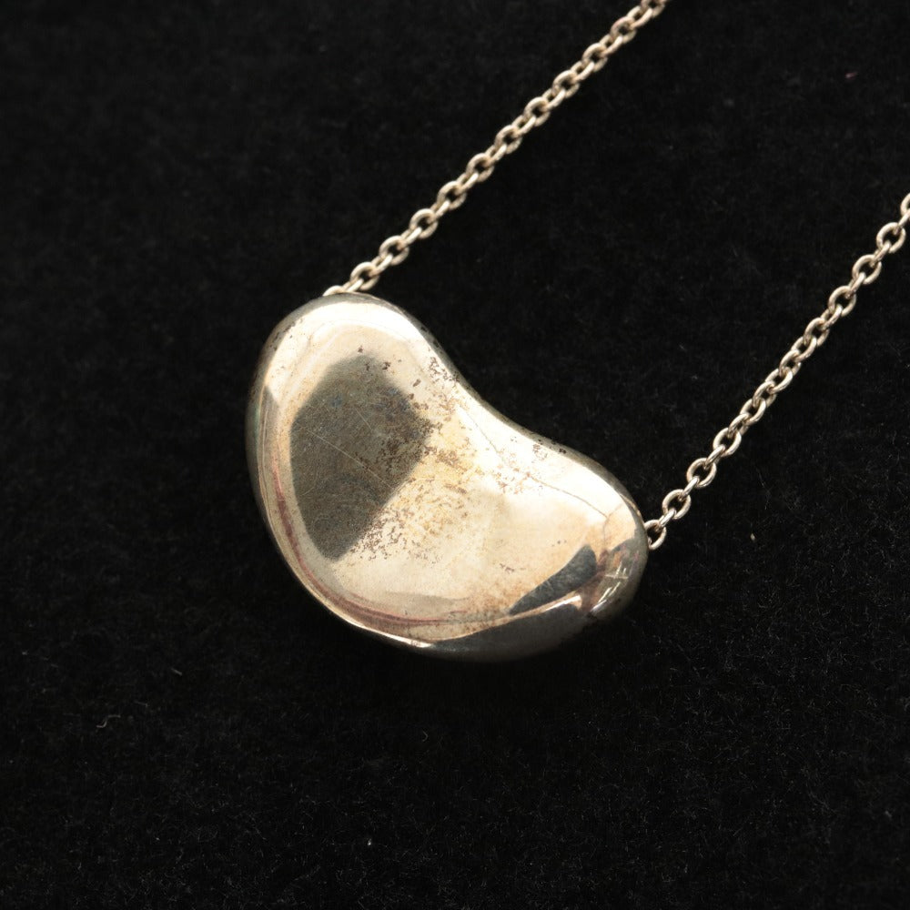 ■ TIFFANY&Co ティファニー ネックレス エルサ・ペレッティ ビーン デザイン スターリングシルバー 925 刻印有 8g 箱付き 未使用(汚有)