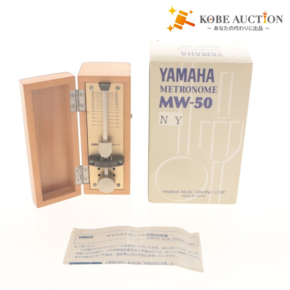 ■ YAMAHA ヤマハ ミニ メトロノーム MW-50 器材 木 箱,付属品付き 動作確認済み 未使用(汚有)