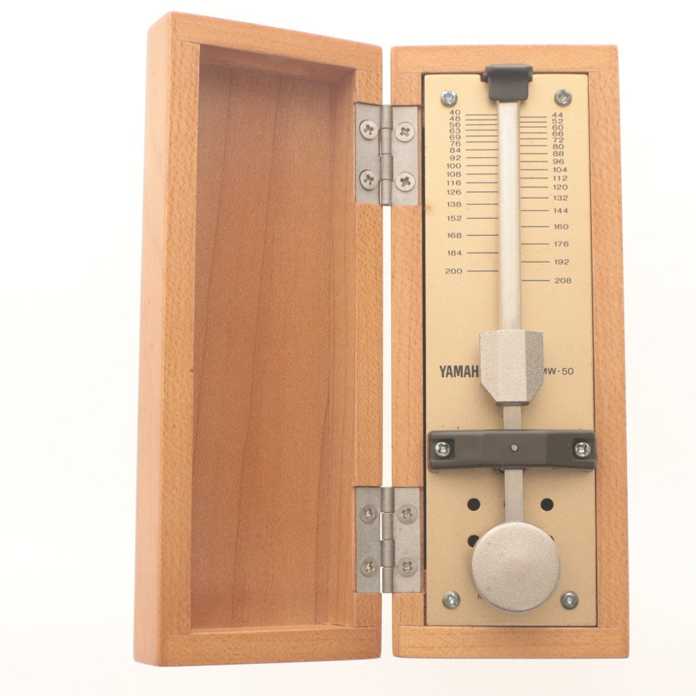 ■ YAMAHA ヤマハ ミニ メトロノーム MW-50 器材 木 箱,付属品付き 動作確認済み 未使用(汚有)