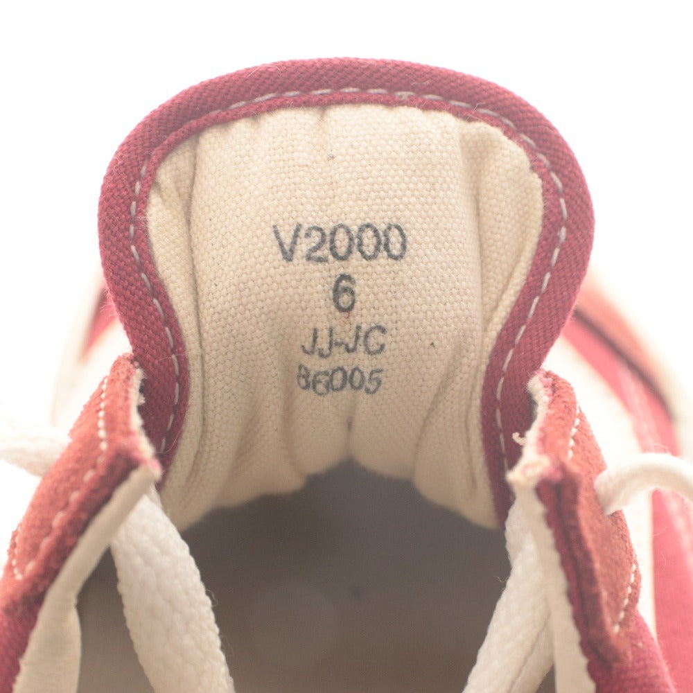 ■ VANS スニーカー NEW JAZZ ニュージャズ V2000 ストリート感 キャンバス メンズ レディース 6 (24cm相当) レッド 白 未使用(訳アリ)