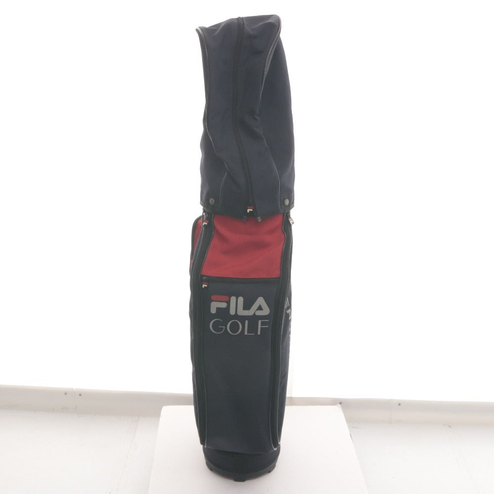 ■ FILA フィラ ゴルフバッグ キャディバッグ ゴルフ用品 6分割 約 125cm 2.9kg ネイビー系 レッド系